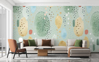 Vibrant green hues in watercolor wallpaper