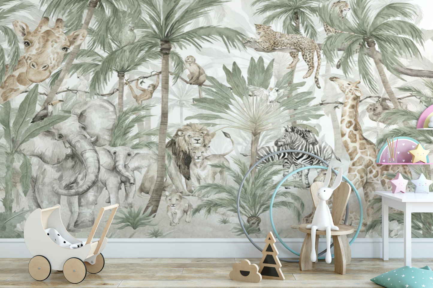 Jungle Safari Kids Wall Mural