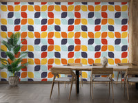 Modern twist on retro geometric wallpaper