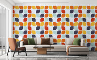 Bright geometric shapes wallpaper with charm