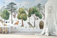 Enchanted Forest Animals Kids Wall Mural - Giffywalls