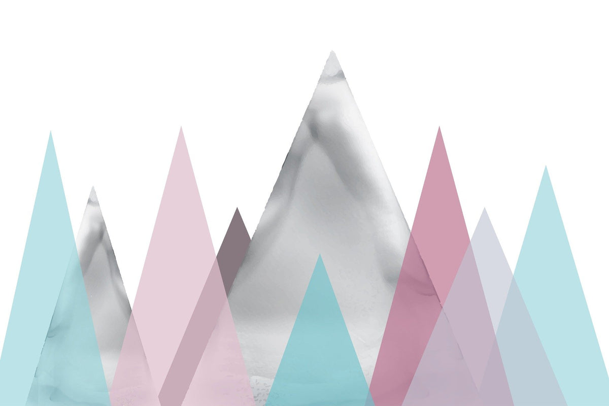 Kids Pastel Mountains Wall Mural in your room