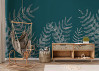 Bold tropical leaves wallpaper mural for nature-themed decor.
