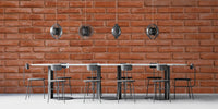 Red brick mural wallpaper with classic charm

