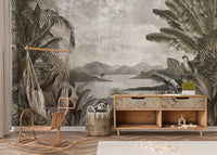 Cense green forest wallpaper mural design
