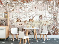 Autumn Forest Friends Wallpaper Mural - Giffywalls