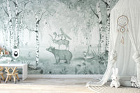 Blue Bear King Wallpaper Murals - Giffywalls