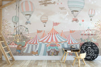 Pink Circus Kids Room Wallpaper Murals - Giffywalls