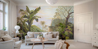 Medieval-inspired rainforest wallpaper design
