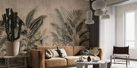 Vintage Tropical Palms Wallpaper Mural - Giffywalls