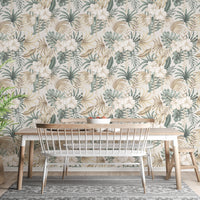 Elegant palm leaf pattern wallpaper
