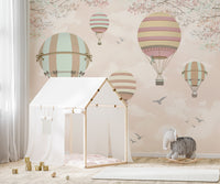 Ballons in the Sky Kids Room Wallpaper Mural - Giffywalls