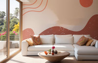 Modern boho mountain mural for interiors