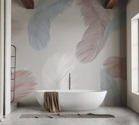 Designer Colorful Feather Wallpaper Murals - Giffywalls