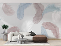 Vibrant feather wallpaper with designer style
