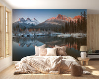 Stunning natural snow peak mountain wallpaper