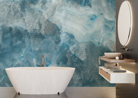 Aqua Stone Cracked Texture Wallpaper Mural - Giffywalls