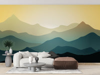 Beautiful Green Mountain Wallpaper Mural - Giffywalls