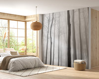 Foggy Halloween jungle wallpaper mural for interiors