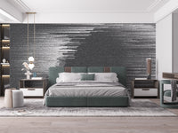 Black and White Glitch Abstract Wall Art Wall Mural - Giffywalls