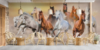 7 Fiery Running Horses Wallpaper Mural - Giffywalls