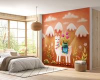 Wander Lama Dusty Mountains Wallpaper Mural - Giffywalls