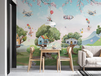 Magical Cartoon Jungle Kids Wallpaper Mural - Giffywalls