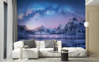 Snowy Mountain Landscape Wall Murals - Giffywalls