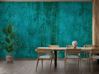 Turquoise Rustic Concrete Texture Wallpaper Mural - Giffywalls