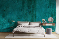 Turquoise Rustic Concrete Texture Wallpaper Mural - Giffywalls
