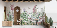 Botanical Wild Flowers & Herbs Wallpaper Mural - Giffywalls