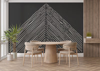 Modern abstract triangle mountain mural for rooms