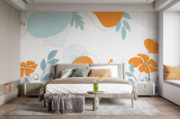 Abstract Colorful Floral Wallpaper Mural - Giffywalls