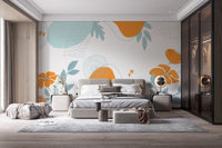 Abstract Colorful Floral Wallpaper Mural - Giffywalls