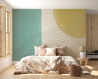 Dual Tone Watercolor Abstract Wallpaper Mural - Giffywalls