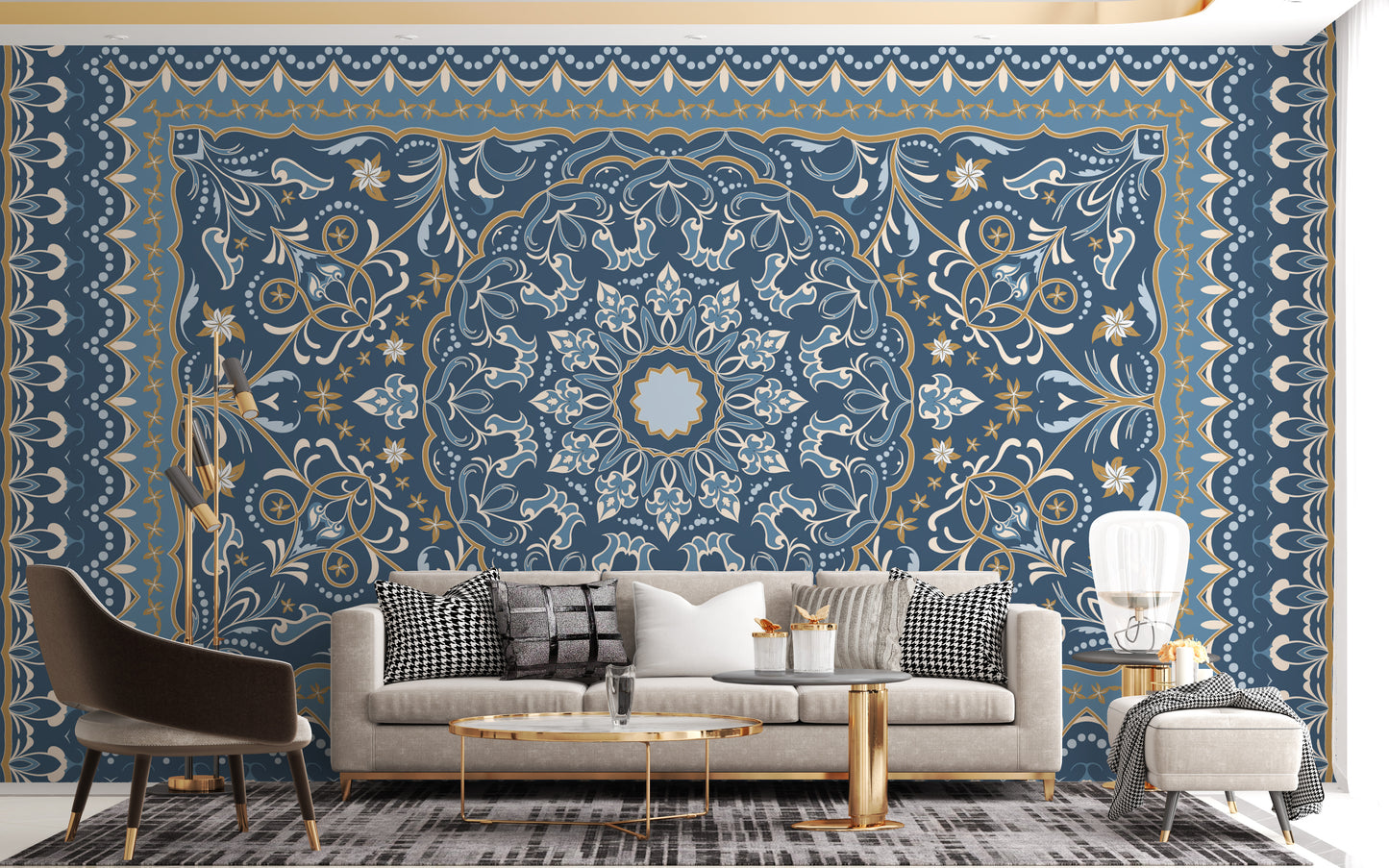 Classic Persian carpet wallpaper mural for homes