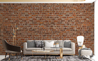 Rustic red brick grunge mural for living rooms