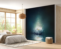 Beautiful white lily wallpaper mural for rooms