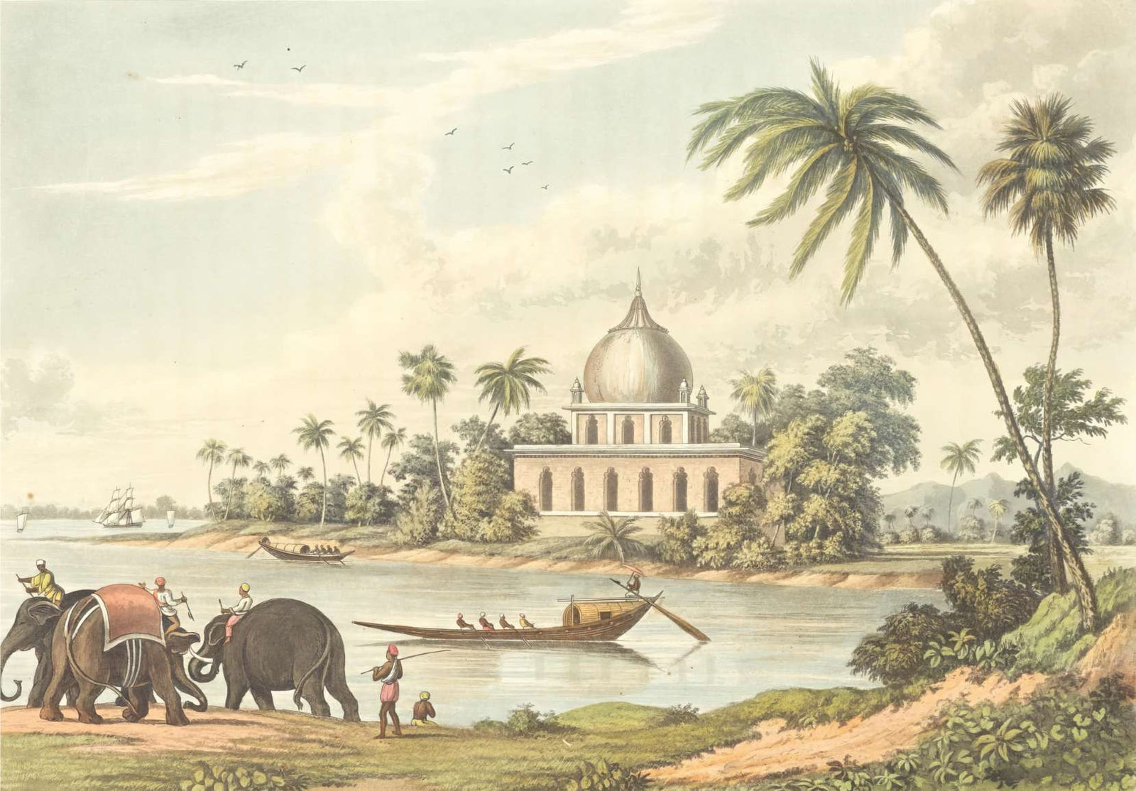 Old Riverside Indian CIty View Wallpaper Murals