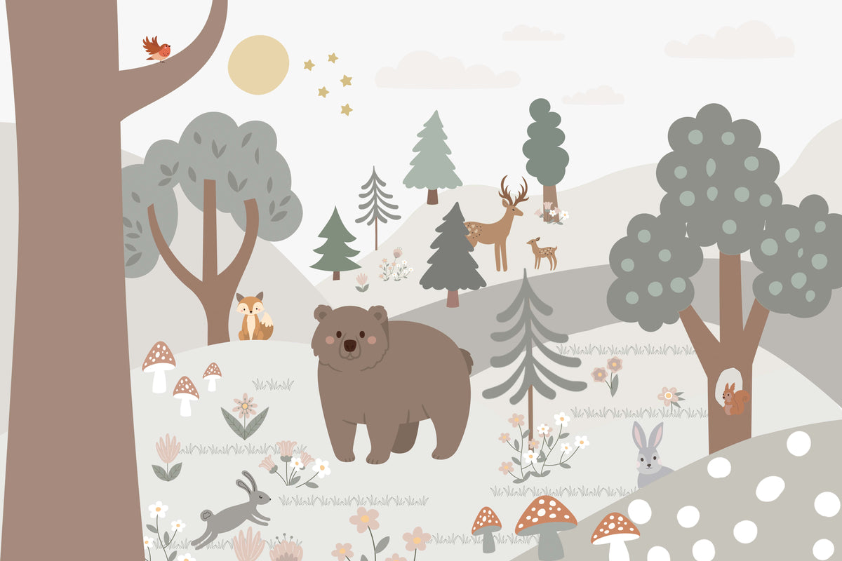 Snow Forest Kids Room Wallpaper Murals in your room