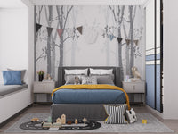 Gray Bamboo forest wallpaper mural - Giffywalls