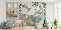 Playful Rabbits with Balloons Wallpaper Mural for Nurseries
