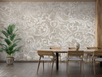 Elegant floral beige wallpaper for interiors
