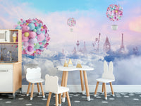 Nursery wallpaper featuring colorful balloons
