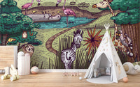 Jungle Animals wallpaper for kids room