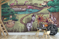 Jungle Animals Kids Room Wallpaper - Giffywalls
