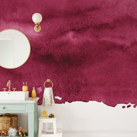 Burgundy Watercolor Wallpaper Mural for Home Decor