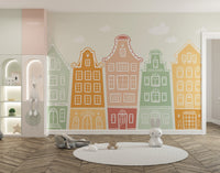 Trendy Kids Room Building Wallpaper Murals - Giffywalls