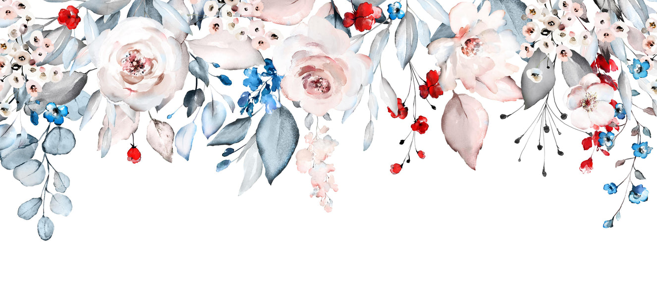 Watercolor Flower Pink Colour Wallpaper Wall Murals