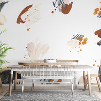 Navy blue and earthy tone wallpaper